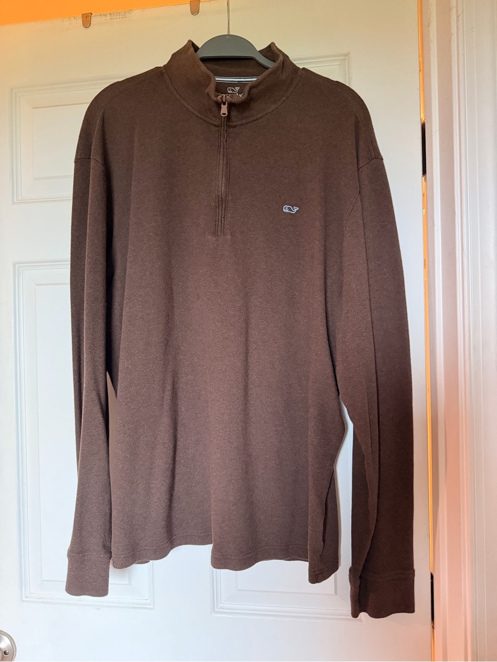 Vineyard Vines Men's Saltwater Brown Quarter Zip Pullover